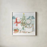 Snow Day II by Beth Grove. Shown in a crisp white glass frame for a clean and minimalist style. Available as an archival giclee rolled canvas, fine art paper, or poster print. SKU 84046a.