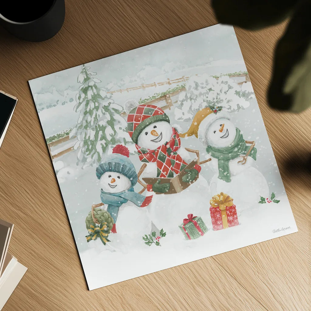 Snow Day III by Beth Grove. Shown as a detailed flat fine art print, highlighting archival giclee quality. Available as an archival giclee rolled canvas, fine art paper, or poster print. SKU 84047a.