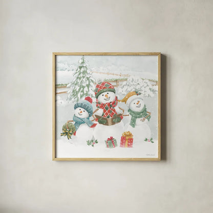 Snow Day III by Beth Grove. Shown in a natural wood glass frame for a timeless modern aesthetic. Available as an archival giclee rolled canvas, fine art paper, or poster print. SKU 84047a.