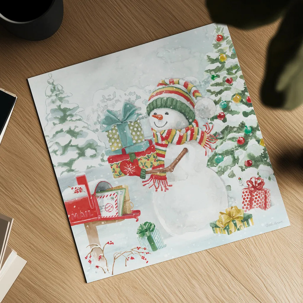 Snow Day IV by Beth Grove. Shown as a detailed flat fine art print, highlighting archival giclee quality. Available as an archival giclee rolled canvas, fine art paper, or poster print. SKU 84048a.