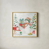 Snow Day IV by Beth Grove. Shown in a natural wood glass frame for a timeless modern aesthetic. Available as an archival giclee rolled canvas, fine art paper, or poster print. SKU 84048a.