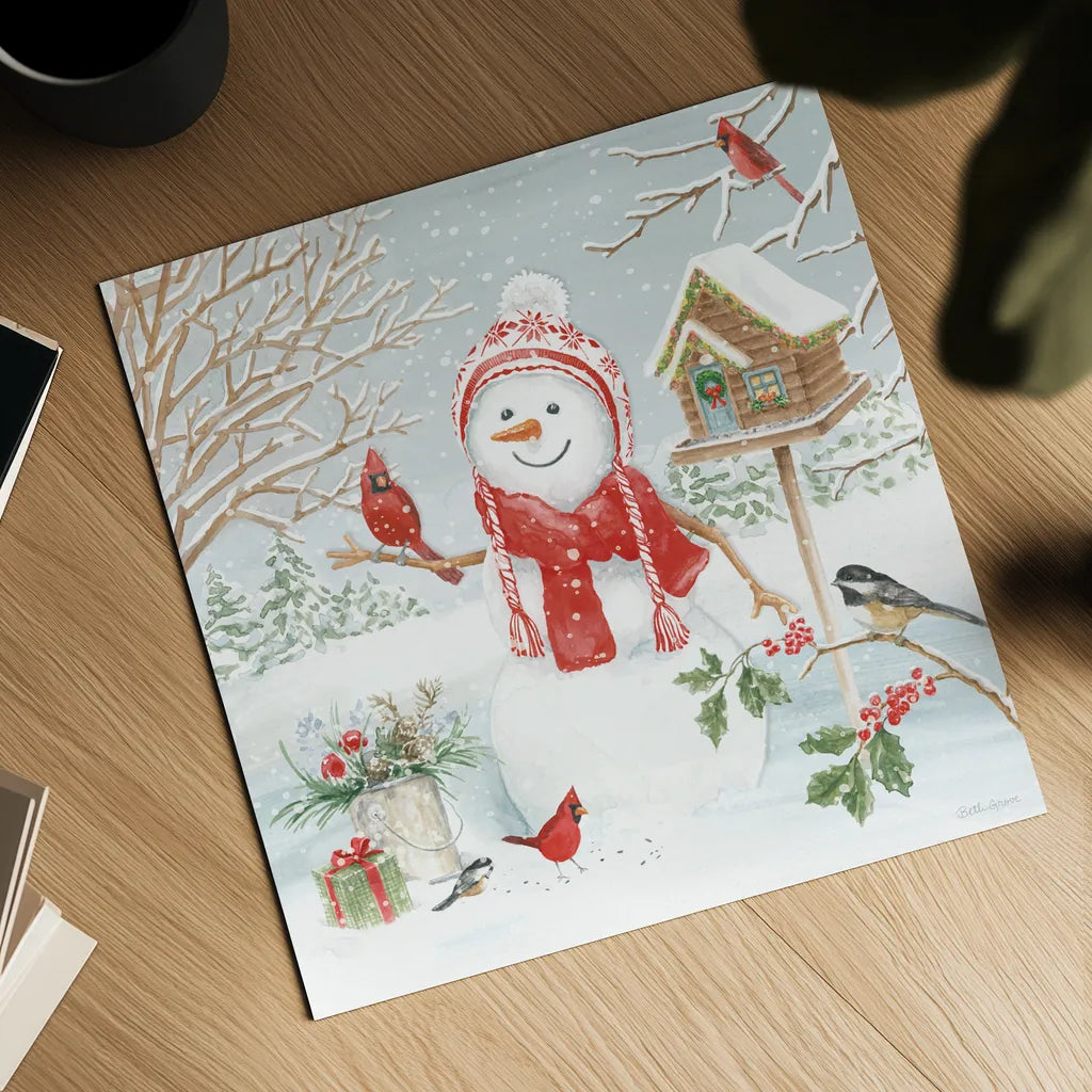 Snow Day V by Beth Grove. Shown as a detailed flat fine art print, highlighting archival giclee quality. Available as an archival giclee rolled canvas, fine art paper, or poster print. SKU 84049a.