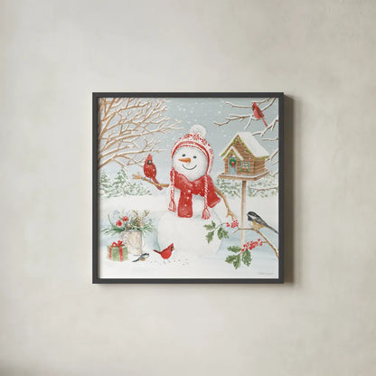 Snow Day V by Beth Grove. Shown in a sleek black glass frame for a contemporary gallery look. Available as an archival giclee rolled canvas, fine art paper, or poster print. SKU 84049a.