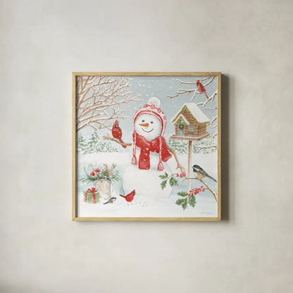 Snow Day V by Beth Grove. Shown in a natural wood glass frame for a timeless modern aesthetic. Available as an archival giclee rolled canvas, fine art paper, or poster print. SKU 84049a.
