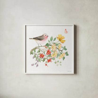 Soft Meadow IV by Beth Grove. Shown in a crisp white glass frame for a clean and minimalist style. Available as an archival giclee rolled canvas, fine art paper, or poster print. SKU 90199a.