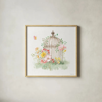 Soft Meadow VIII by Beth Grove. Shown in a natural wood glass frame for a timeless modern aesthetic. Available as an archival giclee rolled canvas, fine art paper, or poster print. SKU 90203a.