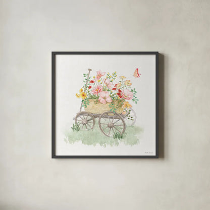 Soft Meadow X by Beth Grove. Shown in a sleek black glass frame for a contemporary gallery look. Available as an archival giclee rolled canvas, fine art paper, or poster print. SKU 90205a.
