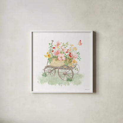 Soft Meadow X by Beth Grove. Shown in a crisp white glass frame for a clean and minimalist style. Available as an archival giclee rolled canvas, fine art paper, or poster print. SKU 90205a.