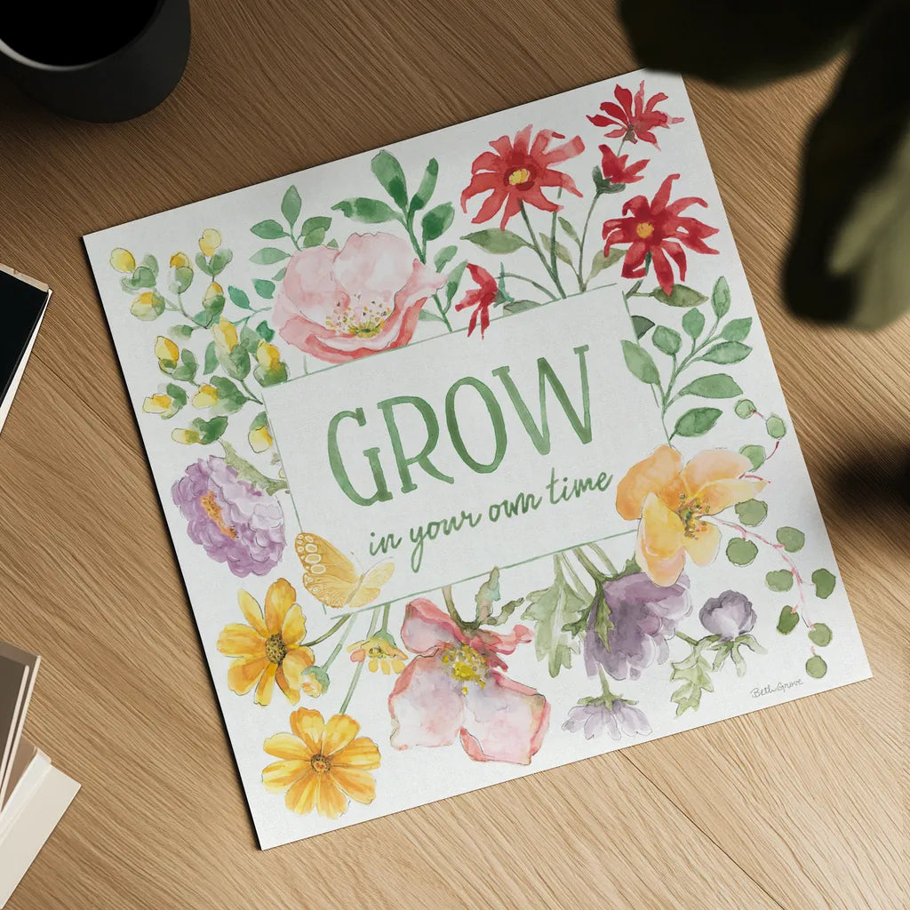 Soft Meadow XI by Beth Grove. Shown as a detailed flat fine art print, highlighting archival giclee quality. Available as an archival giclee rolled canvas, fine art paper, or poster print. SKU 90206a.