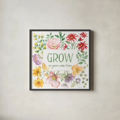 Soft Meadow XI by Beth Grove. Shown in a sleek black glass frame for a contemporary gallery look. Available as an archival giclee rolled canvas, fine art paper, or poster print. SKU 90206a.