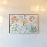 Soft Petals I by Beth Grove. shown as a paper print in a natural frame. Available as a archival giclee rolled canvas, fine art paper, or poster print. SKU 87551i.