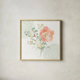 Soft Petals II by Beth Grove. Shown in a natural wood glass frame for a timeless modern aesthetic. Available as an archival giclee rolled canvas, fine art paper, or poster print. SKU 87552a.