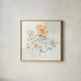 Soft Petals IV by Beth Grove. Shown in a natural wood glass frame for a timeless modern aesthetic. Available as an archival giclee rolled canvas, fine art paper, or poster print. SKU 87554a.