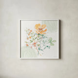 Soft Petals IV by Beth Grove. Shown in a crisp white glass frame for a clean and minimalist style. Available as an archival giclee rolled canvas, fine art paper, or poster print. SKU 87554a.