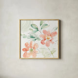 Soft Petals IX by Beth Grove. Shown in a natural wood glass frame for a timeless modern aesthetic. Available as an archival giclee rolled canvas, fine art paper, or poster print. SKU 87559a.