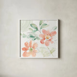 Soft Petals IX by Beth Grove. Shown in a crisp white glass frame for a clean and minimalist style. Available as an archival giclee rolled canvas, fine art paper, or poster print. SKU 87559a.