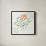 Soft Petals V by Beth Grove. Shown in a sleek black glass frame for a contemporary gallery look. Available as an archival giclee rolled canvas, fine art paper, or poster print. SKU 87555a.