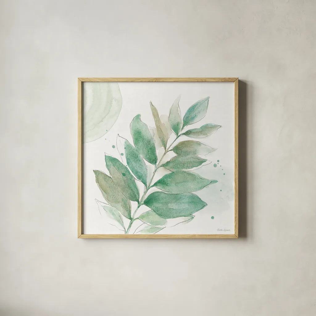 Soft Petals VI by Beth Grove. Shown in a natural wood glass frame for a timeless modern aesthetic. Available as an archival giclee rolled canvas, fine art paper, or poster print. SKU 87556a.
