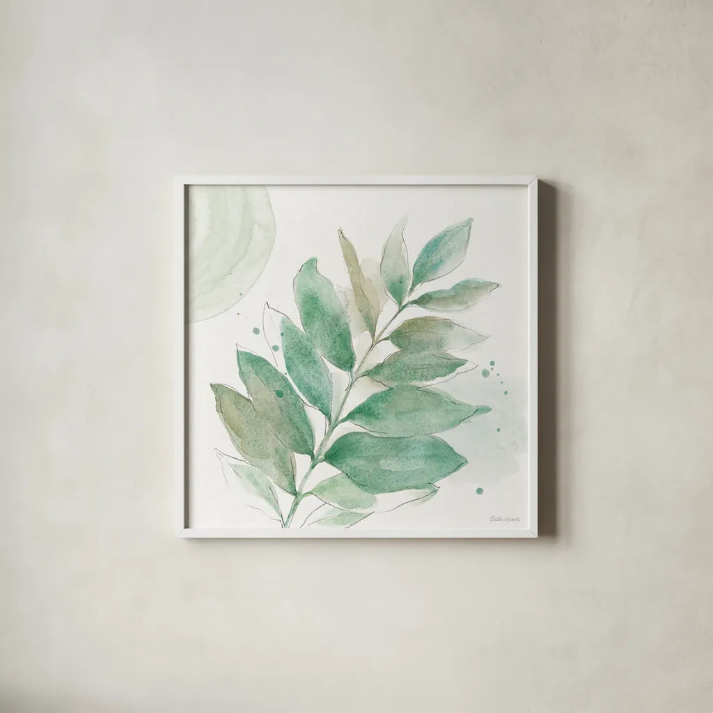 Soft Petals VI by Beth Grove. Shown in a crisp white glass frame for a clean and minimalist style. Available as an archival giclee rolled canvas, fine art paper, or poster print. SKU 87556a.
