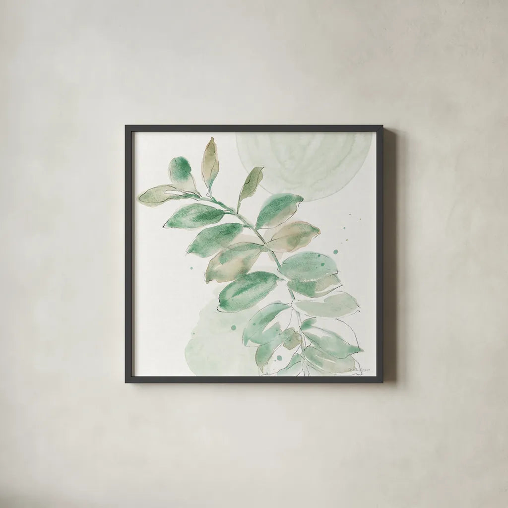 Soft Petals VII by Beth Grove. Shown in a sleek black glass frame for a contemporary gallery look. Available as an archival giclee rolled canvas, fine art paper, or poster print. SKU 87557a.