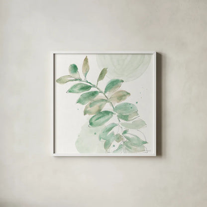 Soft Petals VII by Beth Grove. Shown in a crisp white glass frame for a clean and minimalist style. Available as an archival giclee rolled canvas, fine art paper, or poster print. SKU 87557a.