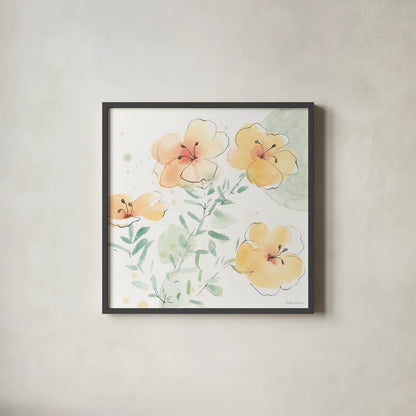 Soft Petals VIII by Beth Grove. Shown in a sleek black glass frame for a contemporary gallery look. Available as an archival giclee rolled canvas, fine art paper, or poster print. SKU 87558a.