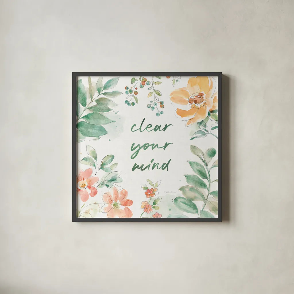 Soft Petals X by Beth Grove. Shown in a sleek black glass frame for a contemporary gallery look. Available as an archival giclee rolled canvas, fine art paper, or poster print. SKU 87560a.