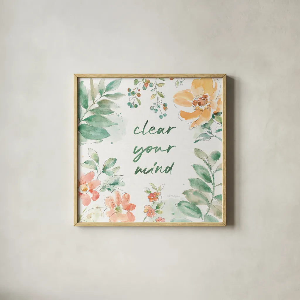 Soft Petals X by Beth Grove. Shown in a natural wood glass frame for a timeless modern aesthetic. Available as an archival giclee rolled canvas, fine art paper, or poster print. SKU 87560a.