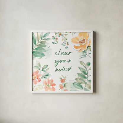 Soft Petals X by Beth Grove. Shown in a crisp white glass frame for a clean and minimalist style. Available as an archival giclee rolled canvas, fine art paper, or poster print. SKU 87560a.