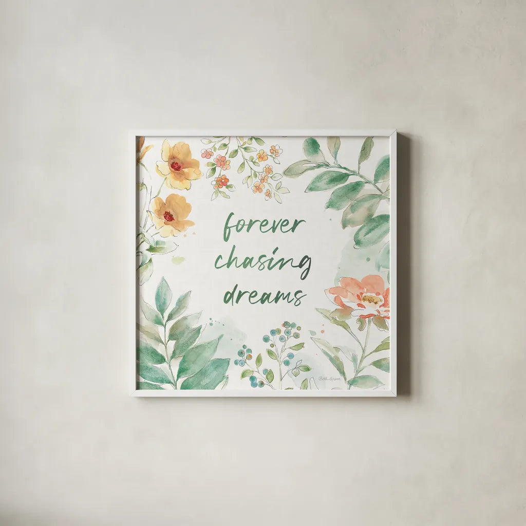 Soft Petals XI by Beth Grove. Shown in a crisp white glass frame for a clean and minimalist style. Available as an archival giclee rolled canvas, fine art paper, or poster print. SKU 87561a.