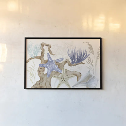 Soft Shores I by Beth Grove. shown as a paper print in a black flame. Available as a archival giclee rolled canvas, fine art paper, or poster print. SKU 72852i.