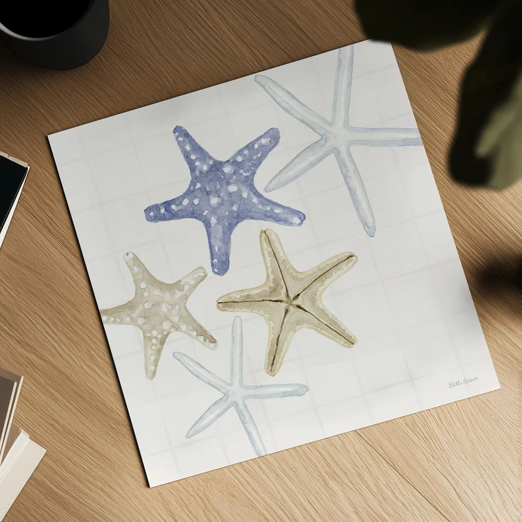 Soft Shores IV by Beth Grove. Shown as a detailed flat fine art print, highlighting archival giclee quality. Available as an archival giclee rolled canvas, fine art paper, or poster print. SKU 72855a.