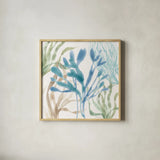 Soft Shores IX by Beth Grove. Shown in a natural wood glass frame for a timeless modern aesthetic. Available as an archival giclee rolled canvas, fine art paper, or poster print. SKU 72860a.