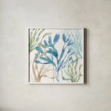 Soft Shores IX by Beth Grove. Shown in a crisp white glass frame for a clean and minimalist style. Available as an archival giclee rolled canvas, fine art paper, or poster print. SKU 72860a.