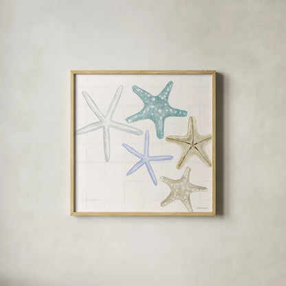 Soft Shores V by Beth Grove. Shown in a natural wood glass frame for a timeless modern aesthetic. Available as an archival giclee rolled canvas, fine art paper, or poster print. SKU 72856a.