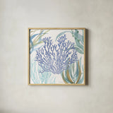 Soft Shores VIII by Beth Grove. Shown in a natural wood glass frame for a timeless modern aesthetic. Available as an archival giclee rolled canvas, fine art paper, or poster print. SKU 72859a.