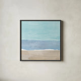 Soft Shores XI by Beth Grove. Shown in a sleek black glass frame for a contemporary gallery look. Available as an archival giclee rolled canvas, fine art paper, or poster print. SKU 72862a.