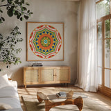 Spice Love III by Beth Grove. Shown in a natural wood frame in a cozy modern living room. Available as an archival giclee rolled canvas, fine art paper, or poster print. SKU 88043a.