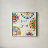 Spice Love VI by Beth Grove. Shown in a crisp white glass frame for a clean and minimalist style. Available as an archival giclee rolled canvas, fine art paper, or poster print. SKU 88046a.