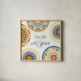 Spice Love VII by Beth Grove. Shown in a natural wood glass frame for a timeless modern aesthetic. Available as an archival giclee rolled canvas, fine art paper, or poster print. SKU 88047a.