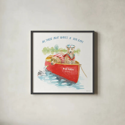 Summer Fun I by Beth Grove. Shown in a sleek black glass frame for a contemporary gallery look. Available as an archival giclee rolled canvas, fine art paper, or poster print. SKU 73988a.