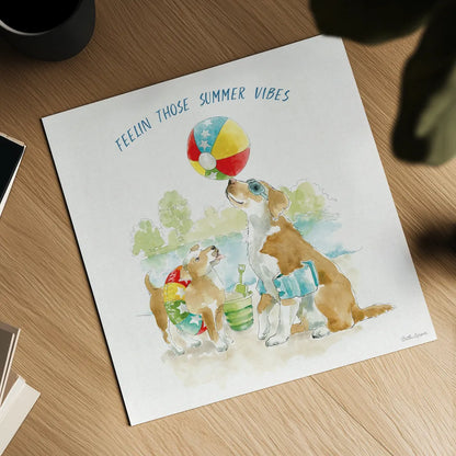 Summer Fun II by Beth Grove. Shown as a detailed flat fine art print, highlighting archival giclee quality. Available as an archival giclee rolled canvas, fine art paper, or poster print. SKU 73989a.