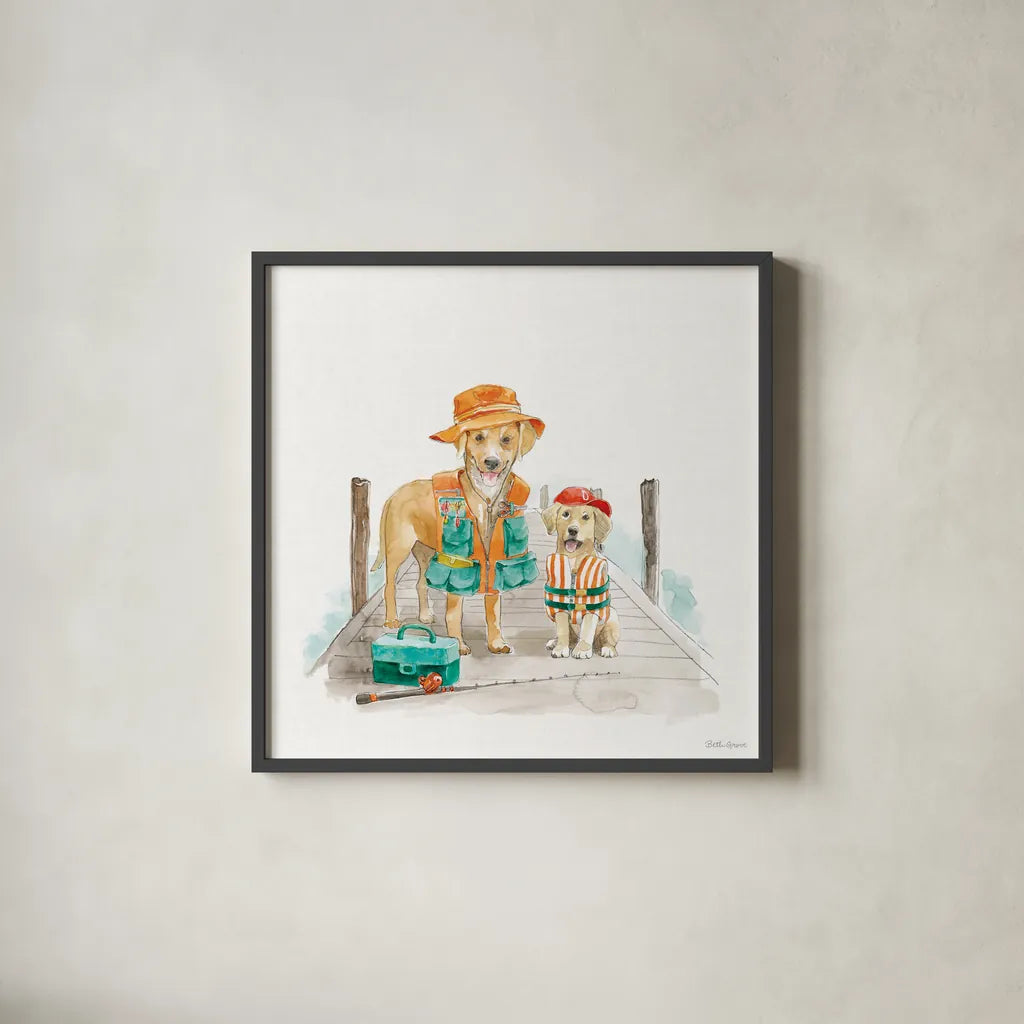 Summer Fun III No Words by Beth Grove. Shown in a sleek black glass frame for a contemporary gallery look. Available as an archival giclee rolled canvas, fine art paper, or poster print. SKU 76004a.