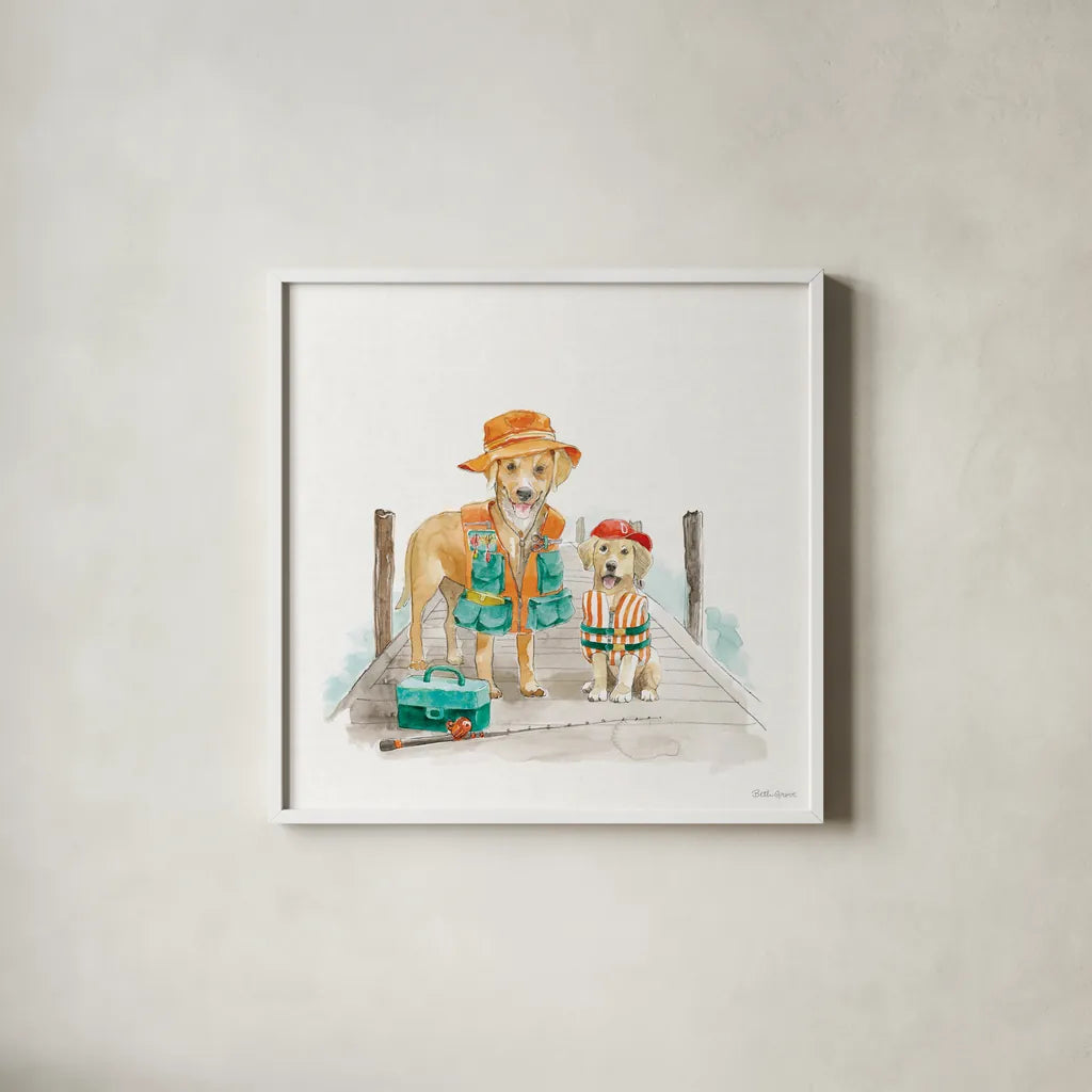 Summer Fun III No Words by Beth Grove. Shown in a crisp white glass frame for a clean and minimalist style. Available as an archival giclee rolled canvas, fine art paper, or poster print. SKU 76004a.