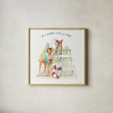 Summer Fun IV by Beth Grove. Shown in a natural wood glass frame for a timeless modern aesthetic. Available as an archival giclee rolled canvas, fine art paper, or poster print. SKU 73991a.