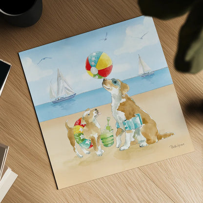 Summer Fun at the Beach II by Beth Grove. Shown as a detailed flat fine art print, highlighting archival giclee quality. Available as an archival giclee rolled canvas, fine art paper, or poster print. SKU 78940a.