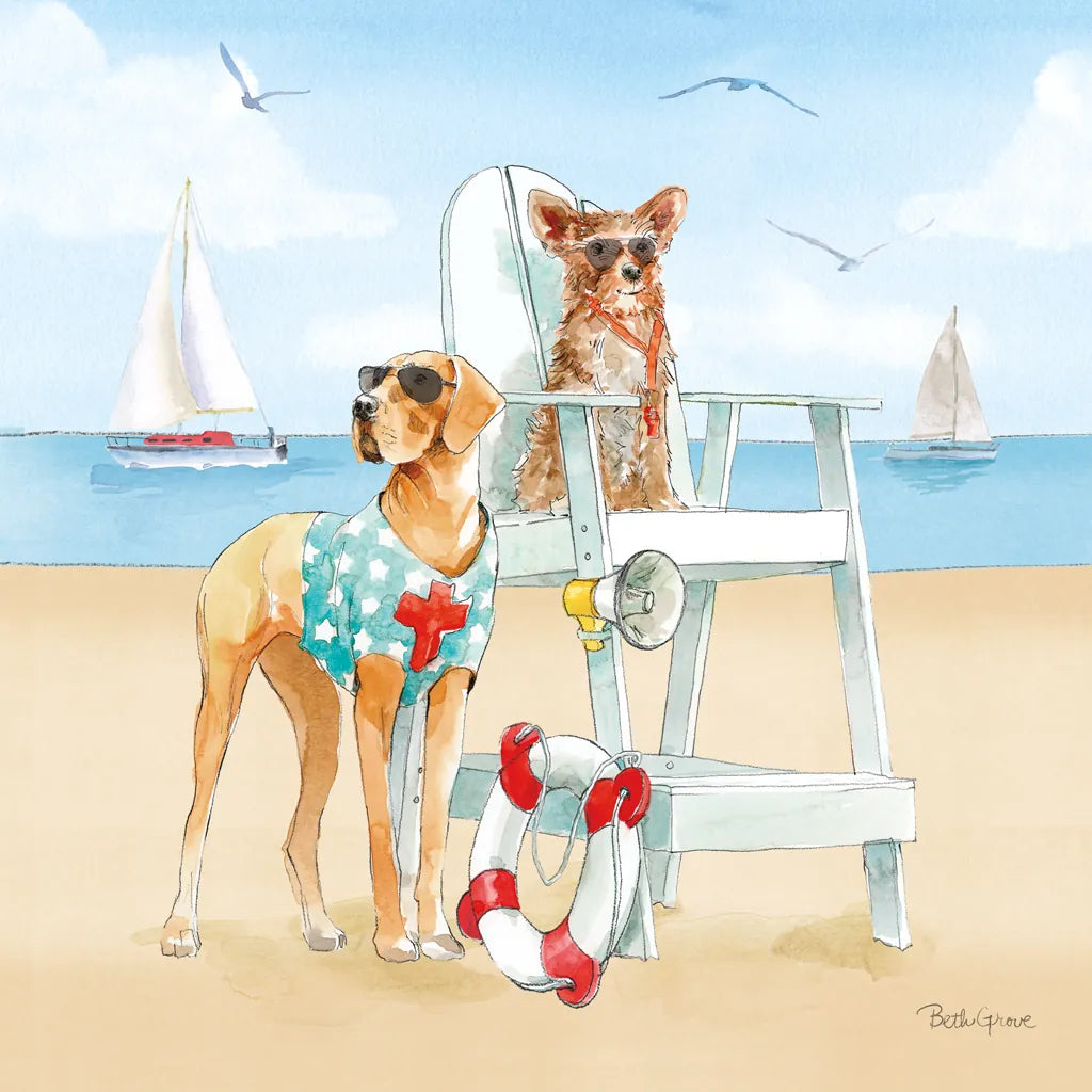 Summer Fun at the Beach IV by Beth Grove. SKU 78941a. Archival Giclee Fine art print for wall decor.