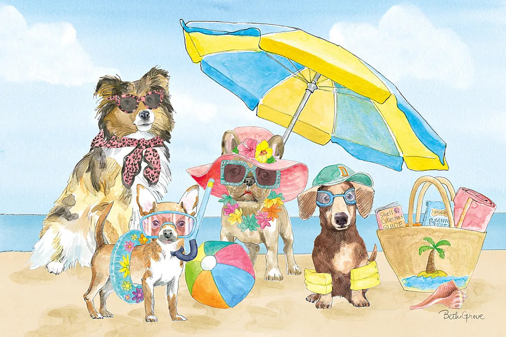 Summer Paws I by Beth Grove. SKU 48183i. Archival Giclee Fine art print for wall decor.