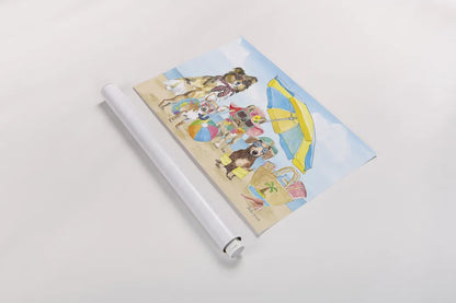 Summer Paws I by Beth Grove. shown as a rolled paper print. Available as archival giclee rolled canvas, fine art paper, or poster print. SKU 48183i.