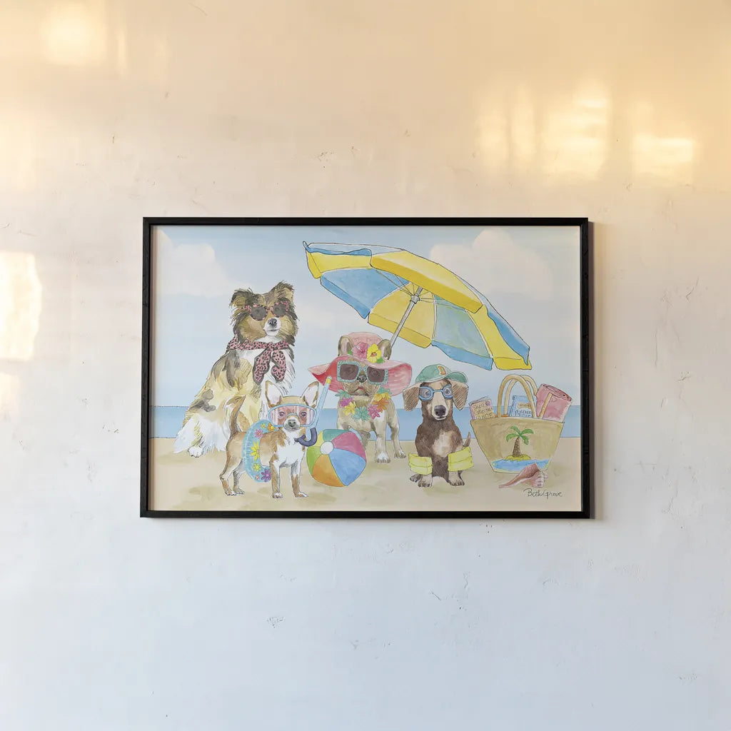 Summer Paws I by Beth Grove. shown as a paper print in a black flame. Available as a archival giclee rolled canvas, fine art paper, or poster print. SKU 48183i.